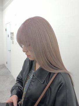 アウラ(AURA) 盛岡/ケアブリーチ/ダブルカラー/ミルクティーピンクグレージュ