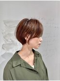 別府ショートボブ顔まわりレイヤーカット髪質改善カラー30代