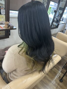 ジッピー ヘアーコレクション インナーカラー　イエローグリーン