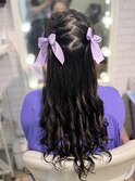 編みこみハーフツイン