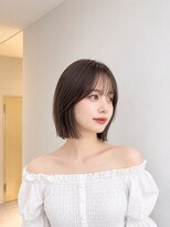 フォト 新宿三丁目(foto) 地毛風縮毛矯正韓国風顔まわりレイヤー小顔ボブ切りっぱなしボブ