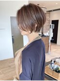 《30代40代》白髪ぼかしハイライト×前下がりボブ【イケダ】