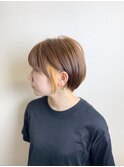 イヤリングカラー×丸みショート