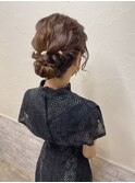 結婚式 ふわふわ シニヨンヘアセット