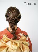 金箔水引スタイル☆振袖着付けヘアセット☆