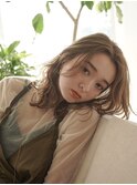 ロング顔周りレイヤーおくれ毛前髪万代新潟