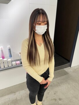 キング 高槻(K!ng) ハイライトカラーミルクティーベージュケアブリーチダブルカラー