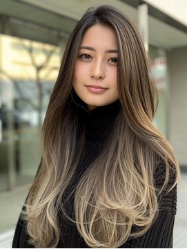 レヴ 草加店(LEV.) イメチェンホワイトブロンド美髪ワイドバング外ハネボブ