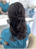ハーフアップ／結婚式／お呼ばれヘア／参列へア／二次会へア