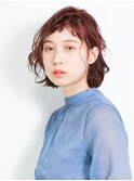 オン眉/ボブ/ウェーブ/パーマ風/大人可愛い