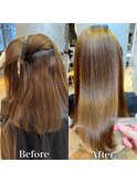 艶感のある髪質改善ストレートヘア