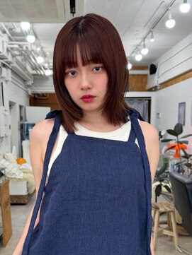 ハニーシブヤ(HONEY shibuya) 暗髪ココアベージュ小顔レイヤーミディ