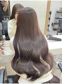 ホワイトグレージュミニウルフデジタルパーマチェリーブラウン