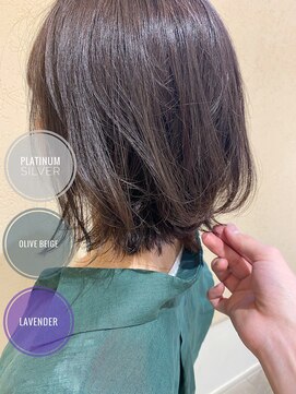 ジョエミバイアンアミ(joemi by Un ami) 《joemi 新宿》切りっぱなしボブと透明感カラーのヘア　近江