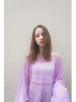重めレイヤーで似合わせカット　ベージュ系ヴィーガンカラー