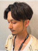ba558アッシュブラック刈り上げアップバンクセンターパート