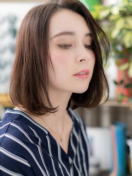 カバーヘア イヴ 戸頭店(COVER HAIR EVE) ★小顔矯正立体カット前下がり艶感かきあげボブ20代30代40代★9