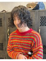 アチーブリス(achieve Liss)&nbsp;アッシュブラックカラー_メンズプードルパーマ