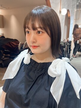 ロンド エスポワール 錦糸町(Lond espoir) 【北澤華】暗髪カラー切りっぱなしボブ/縮毛矯正