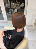 韓国風巻き　ボブカット　くすみカラー