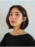 黒髪/ボブルフ/ネビージュ/小顔/ワンレン/水戸/髪質改善/前髪