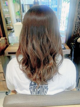 ヘアリゾート粋 ティガ 池袋店(tiga) セミロングウェーブ/アーモンドブラウン