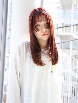 エムスラッシュ アヴェダ 自由が丘(M.SLASH AVEDA) 姫カットレイヤー/チェリーレッド/大人かわいい/自由が丘
