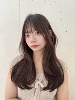 ビーチ(BEACH) レイヤーカット/韓国ヘア/小顔/前髪長め/ココアベージュ/黒髪