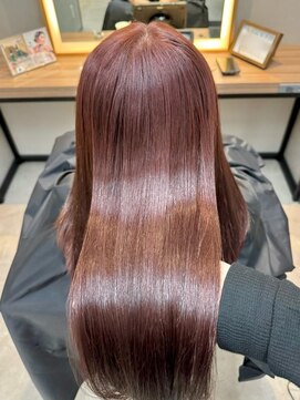ココアピンク/ダブルカラー　髪質改善