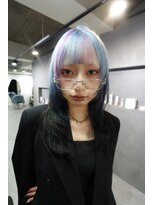 ワンズオゼ 渋谷(ONE's oze)&nbsp;ハイトーン/ダブルカラー/クラゲヘアー/オリーブグレー/小顔/