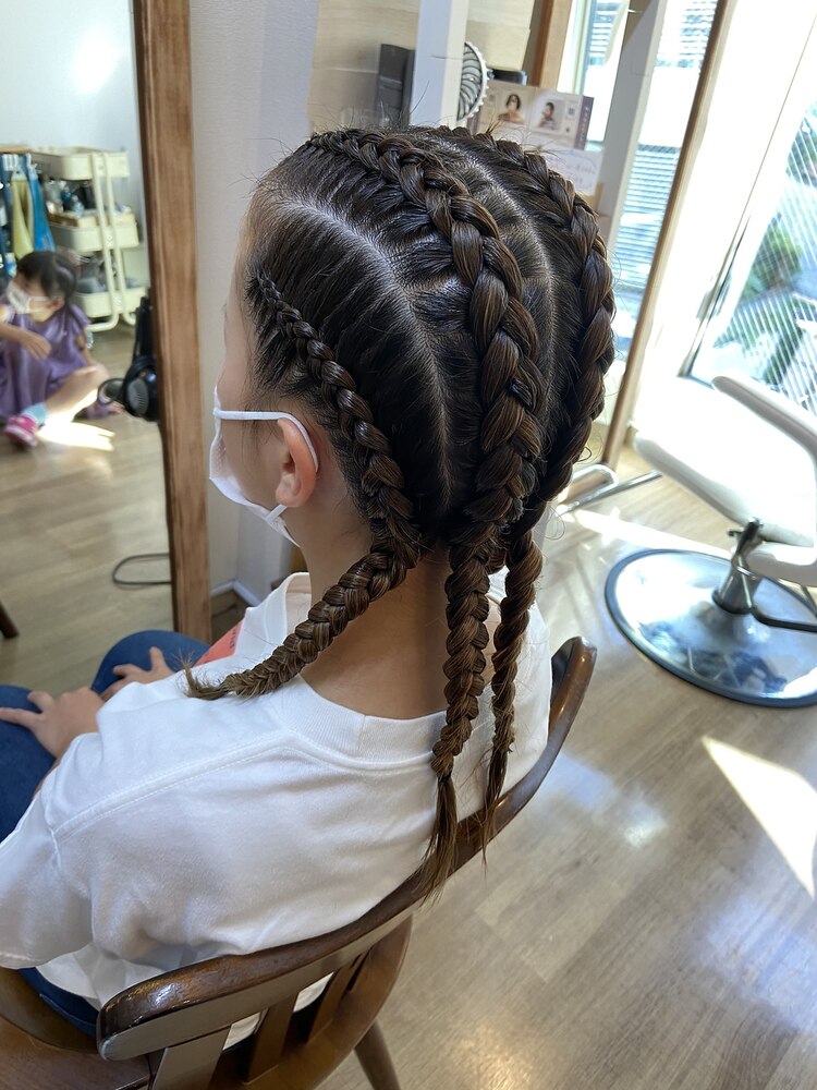 コーンロウ編み込み【キッズ/ヘアアレンジ/立川/立川南/八王子 