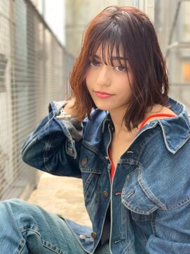 オースティン 調布アミックス(AUSTIN) 大人かわいい前髪セシルカットココアブラウンフリンジウェーブ