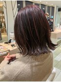 ピンクカラー外ハネ