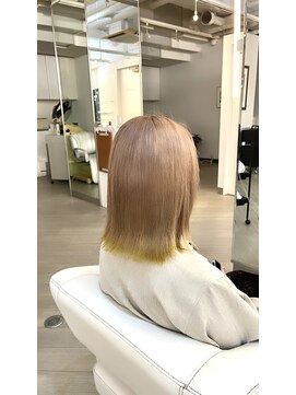 グラマシー アレックス(Gramercy alex) ミルクティーベージュ×イエロー裾カラー