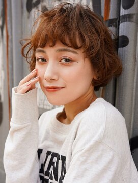 ブゾン(buZon) 【buZon ブゾン】マッシュボブふんわりカールチョコレートカラー