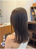 切りっぱなしボブ ロブヘアー 大人可愛いヘアアースカラー