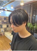 コンマヘアツーブロックマッシュカルマパーマノーセットマッシュ