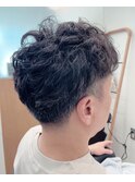 カット/メンズ/ツーブロック/パーマ/ツイストスパイラルパーマ
