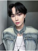 ブルーブラックフェザーパーマスペインカール_F20811