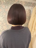 みどりの美容室&nbsp;ローズピンクカラーとミニボブ