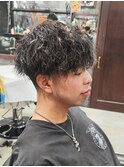 縦落ちツイストパーマ/フェードカット
