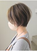 ナチュラルショートミルクブラウンダークパープル
