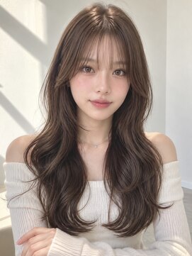 ノア 三宮店(NOA) 【NOA】韓国風ロングレイヤー顔まわりレイヤーシースルーバング