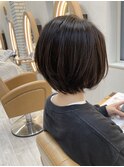 丸みショートボブ【オリーブベージュ】20代30代40代