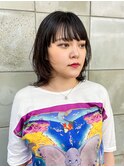 ミディアムレイヤー レイヤースタイル ウルフ エアリー 癖毛