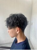 【soy-kufu】MEN'S HAIRアッシュブラックマッシュパーマ