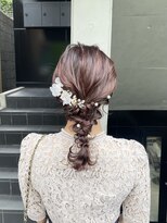 結婚式参列ヘア-編みおろしヘア-お呼ばれヘア