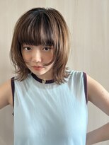 ボブレイヤー/顔周りレイヤー/前髪/ブラウンカラー