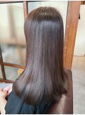 カット×アッシュグレイカラー×酸性ストレート