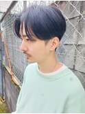 ３０代大人センターパートワンカールビジネスヘア/前髪パーマ